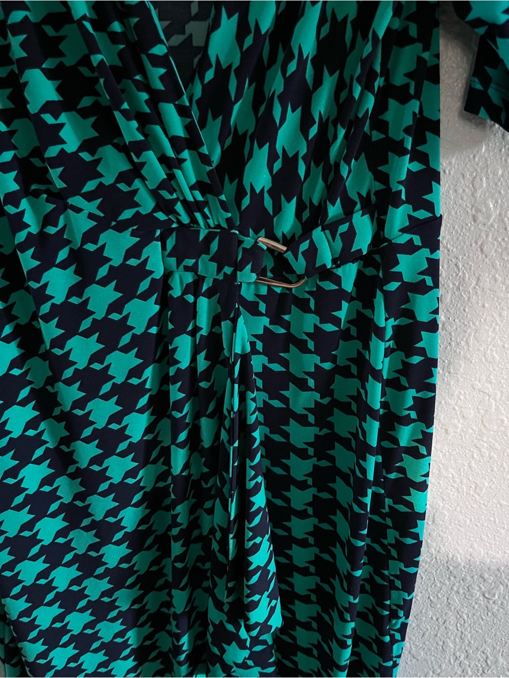Rabbit Rabbit Rabbit Teal & Navy Houndstooth Dress - Picture 4 of 7